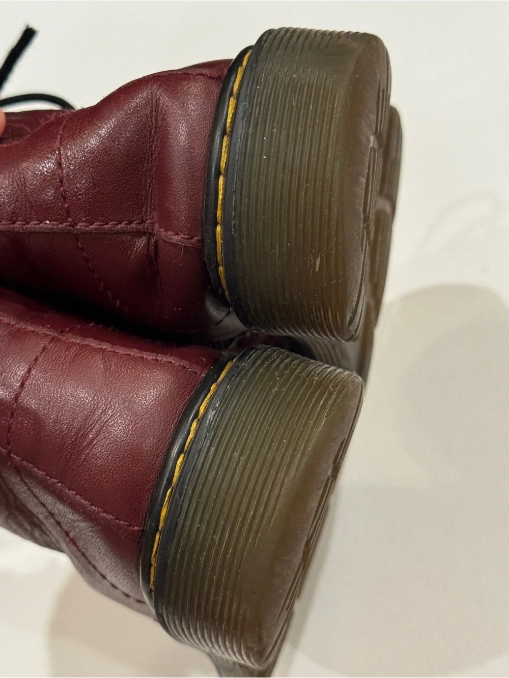 Doc Marten Kids Cherry Red Leather Boots Sz 2 Side Zip Lace Up 1460 Classic